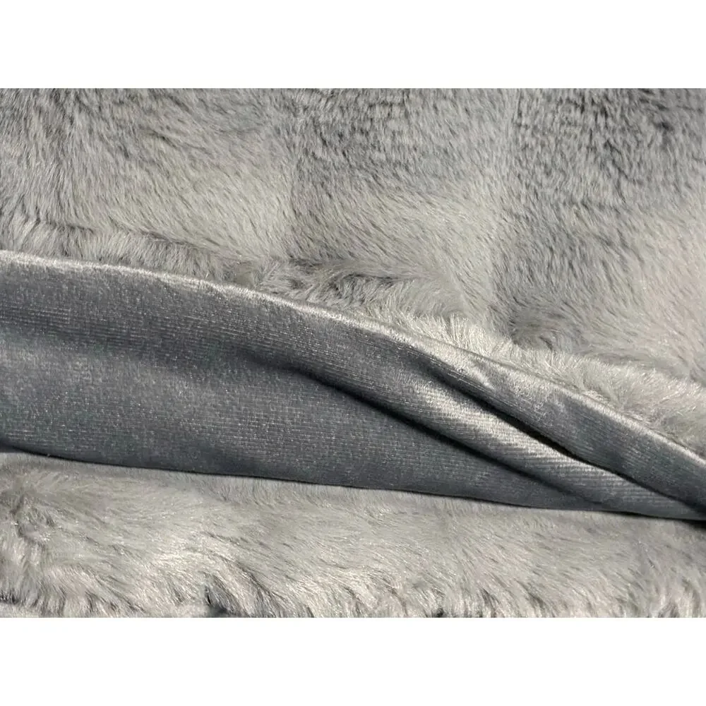FRYE Faux Fur Throw Blanket 50 x 70” Reversible Grey Gray NWT TEXTURED Bubble